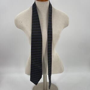 Ziggurat by Mulberry neckwear blue green patterned pure silk tie